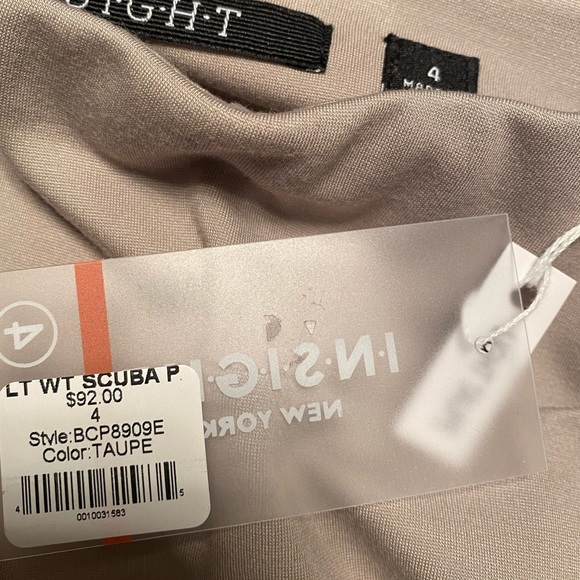 SALE 🌺 INSIGHT Light Weight Taupe Scuba Straight Pant NWT - Picture 12 of 12